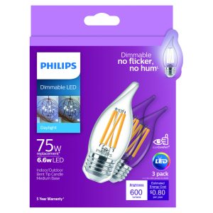 Philips BA11 E26 (Medium) LED Bulb Daylight 75 Watt Equivalence 3 pk