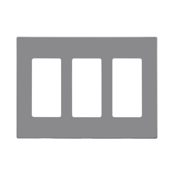 Leviton Decora Light Gray 3 gang Polycarbonate Screwless Wall Plate 1 pk