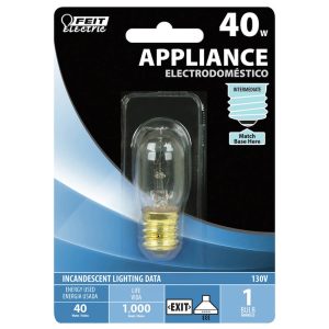 Feit Electric 40 W T7 Appliance Incandescent Bulb E17 (Intermediate) Soft White 1 pk