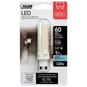 Feit Electric T4 G9 LED Bulb Daylight 60 Watt Equivalence 1 pk