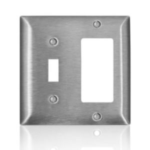 Leviton C-series Satin 2 gang Stainless Steel Decora/Toggle Wall Plate 1 pk