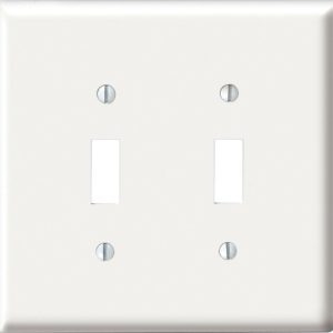 Leviton White 2 gang Nylon Toggle Wall Plate 1 pk