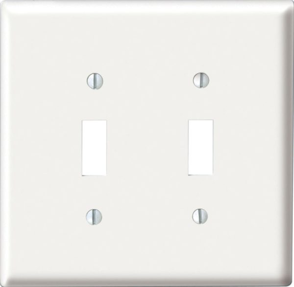 Leviton White 2 gang Nylon Toggle Wall Plate 1 pk