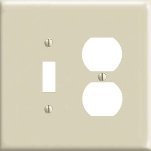 Leviton Ivory 2 gang Nylon Duplex/Toggle Wall Plate 1 pk