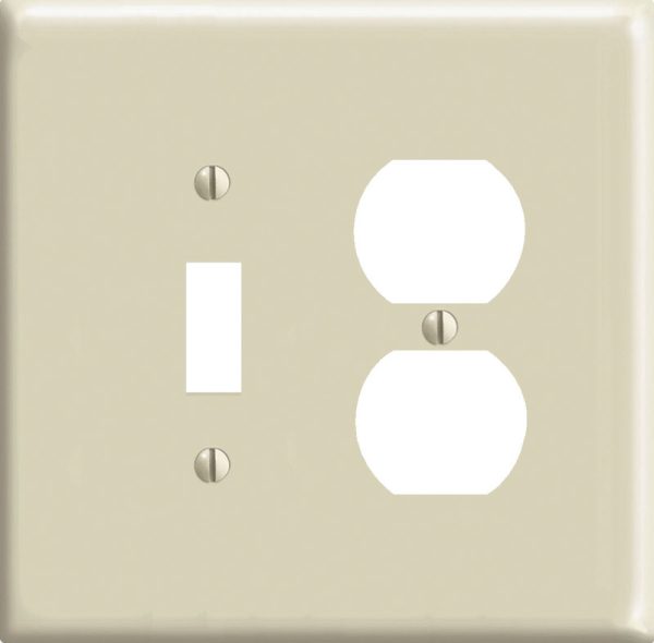 Leviton Ivory 2 gang Nylon Duplex/Toggle Wall Plate 1 pk