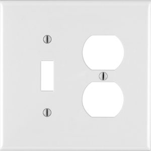 Leviton White 2 gang Thermoplastic Nylon Duplex/Toggle Wall Plate 1 pk