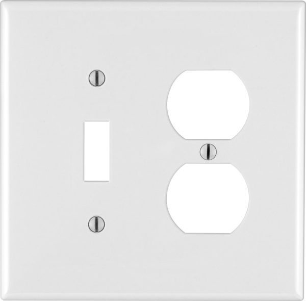 Leviton White 2 gang Thermoplastic Nylon Duplex/Toggle Wall Plate 1 pk