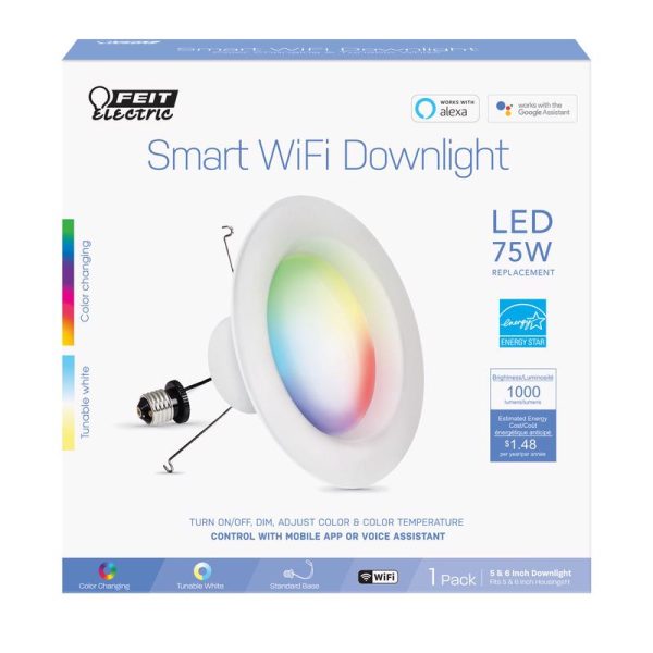 Feit Electric Frost White 6 in. W Aluminum LED Dimmable Recessed Downlight 11.1 W