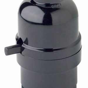 Leviton Plastic Medium Base Push Thru Socket 1 pk