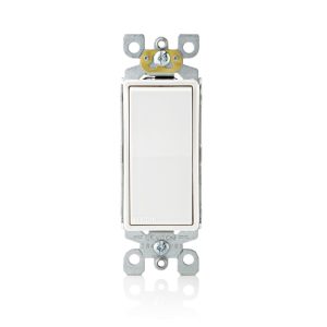 Leviton Decora 15 amps Single Pole Antimicrobial Treated Rocker AC Quiet Switch White 1 pk