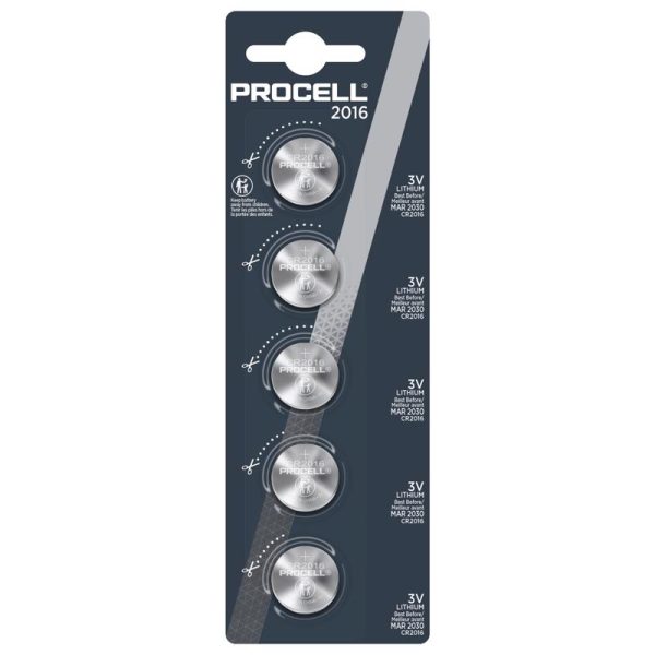 Procell Procell Lithium Coin Lithium Coin CR2016 3 V Battery PC2016 5 pk
