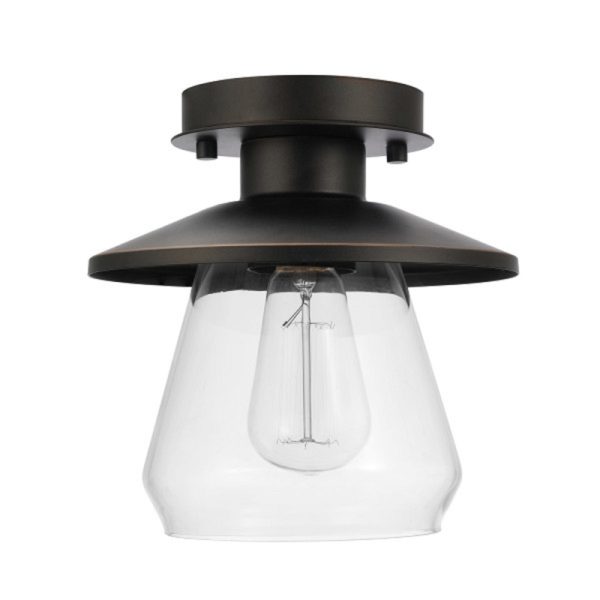 Globe Electric Nate 8.14 in. H X 8 in. W X 8 in. L Oil Rubbed Bronze Ceiling Light