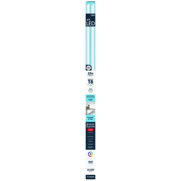 Feit Electric T8 Daylight 48 in. G13 Linear LED Bulb 32 Watt Equivalence 2 pk