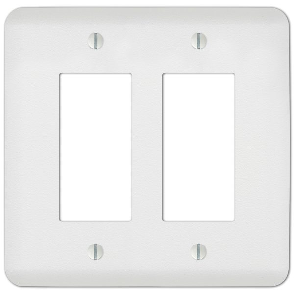 Amerelle Perry Textured White 2 gang Stamped Steel Rocker Wall Plate 1 pk