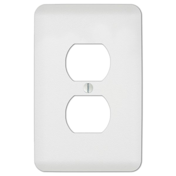 Amerelle Perry Textured White 1 gang Stamped Steel Duplex Outlet Wall Plate 1 pk