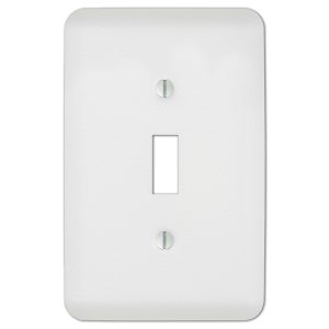 Amerelle Perry Textured White 1 gang Stamped Steel Toggle Wall Plate 1 pk