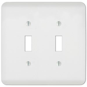Amerelle Perry Textured White 2 gang Stamped Steel Toggle Wall Plate 1 pk