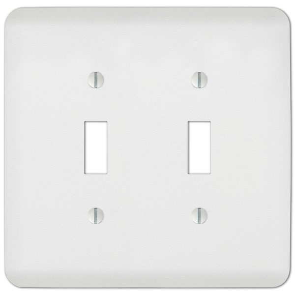 Amerelle Perry Textured White 2 gang Stamped Steel Toggle Wall Plate 1 pk