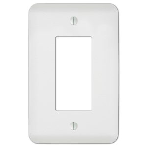Amerelle Perry Textured White 1 gang Stamped Steel Rocker Wall Plate 1 pk