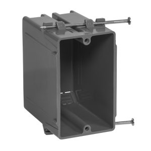 Gardner Bender 22 cu in Rectangle PVC 1 gang Electrical Box Gray