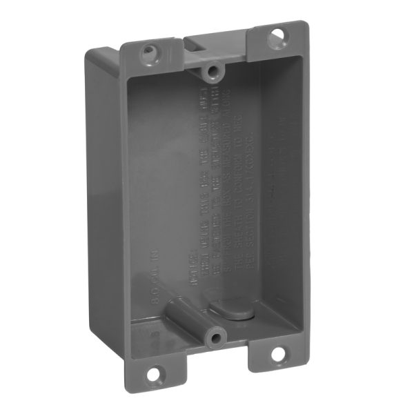 Gardner Bender 8 cu in Rectangle PVC 1 gang Electrical Box Gray