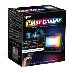 Feit Electric Color Caster Black Plug In/Remote 30 W LED Floodlight 1 pk