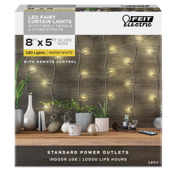 Feit Electric LED String Lights Warm White 8 ft. 100 lights