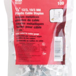 Gardner Bender 3/4 in. W Plastic Insulated Cable Staple 100 pk