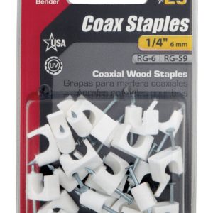 Gardner Bender 1/4 in. W Plastic Insulated Coaxial Staple 25 pk