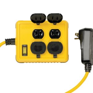 Southwire Yellow Jacket 6 ft. L 4 outlets Workshop Power Box Yellow