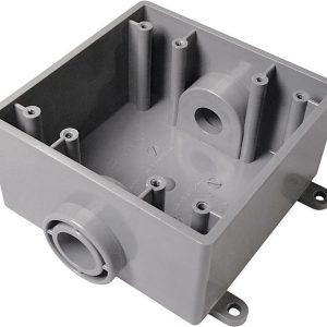 Cantex 32 cu in Square PVC 2 gang Outlet Box Gray