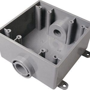 Cantex 32 cu in Square PVC 2 gang Outlet Box Gray