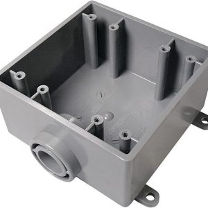Cantex 32 cu in Square PVC 2 gang Outlet Box Gray