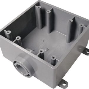 Cantex 32 cu in Square PVC 2 gang Outlet Box Gray