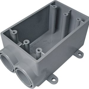 Cantex 18 cu in Rectangle PVC 1 gang Outlet Box Gray