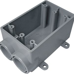 Cantex 19 cu in Rectangle PVC 1 gang Outlet Box Gray