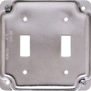 Raco Square Steel 2 gang Box Cover