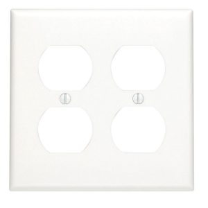 Leviton White 2 gang Nylon Duplex Outlet Wall Plate 1 pk
