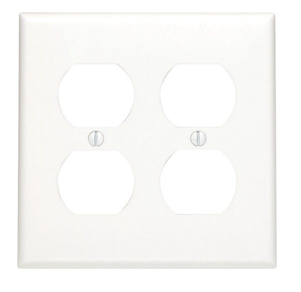 Leviton White 2 gang Nylon Duplex Outlet Wall Plate 1 pk