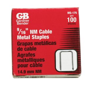 Gardner Bender 9/16 in. W Steel Insulated Cable Staple 100 pk