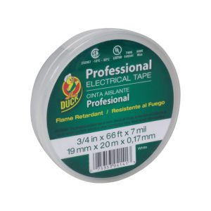 Duck Professional Grade 3/4 in. W X 66 ft. L White Vinyl Electrical Tape