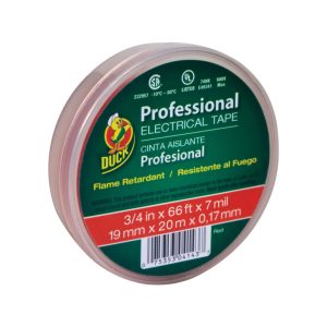 Duck 	Professional Grade 3/4 in. W X 66 ft. L Red Vinyl Electrical Tape