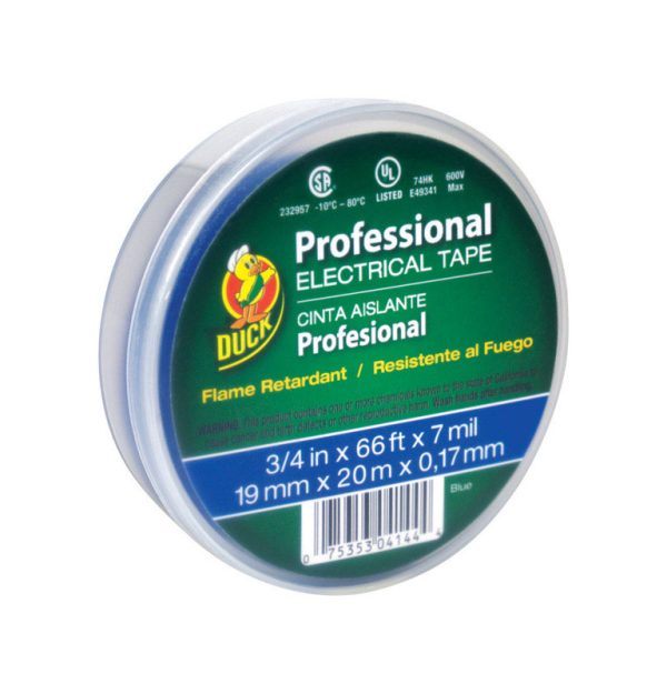 Duck 	Professional Grade 3/4 in. W X 66 ft. L Blue Vinyl Electrical Tape