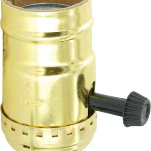 Leviton Metal Incandescent Medium Base Turn Knob Socket 1 pk