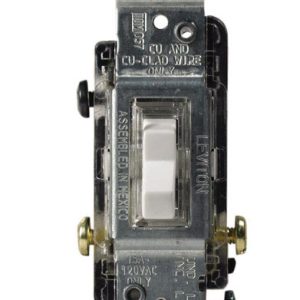Leviton Illuminated 15 amps Single Pole Toggle Switch White 1 pk