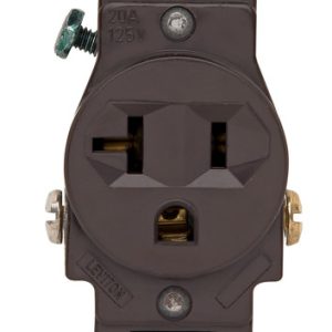 Leviton 20 amps 125 V Brown Outlet 5-20R 1 pk