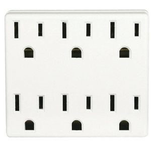 Leviton Polarized 6 outlets Outlet Adapter 1 pk