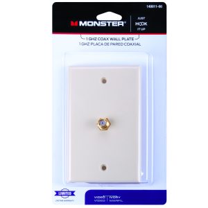 Monster Just Hook It Up Ivory 1 gang Plastic Coaxial Wall Plate 1 pk