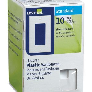 Leviton Decora White 1 gang Thermoset Plastic GFCI/Rocker Wall Plate 10 pk