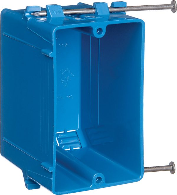 Carlon 18 cu in Rectangle PVC 1 gang Outlet Box Blue
